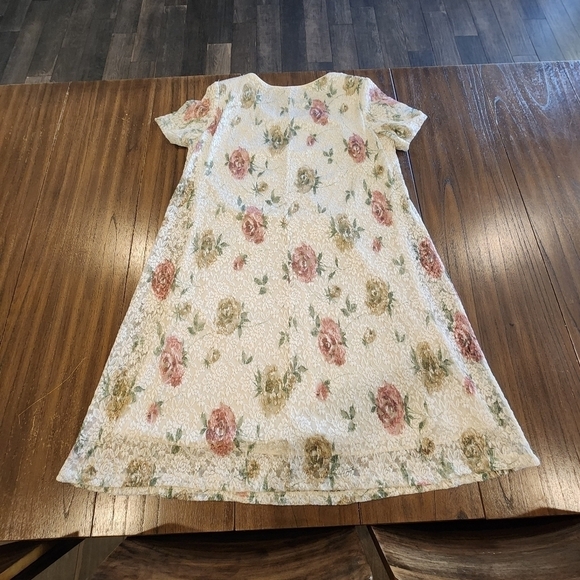 Vintage Giorgio Sant Angelo Floral Print Lined Dress 16 cottagecore Fairy - Picture 1 of 10